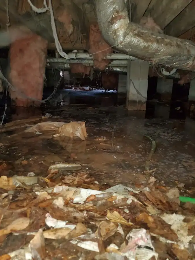 Crawl space flood assessment for Commercial Water Damage Restoration in Hoosick