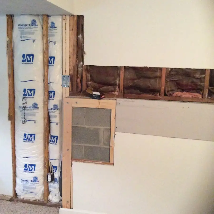 Wall insulation replacement during Contents Cleaning & Restoration in Hoosick